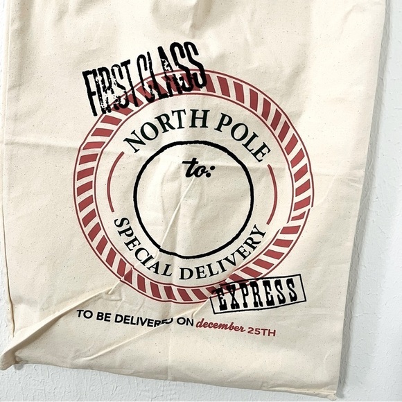Canvas Santa Sack, 19.7 X 27.6 Inch Large Santa Bags For Gifts Christmas NWOT - Picture 3 of 4